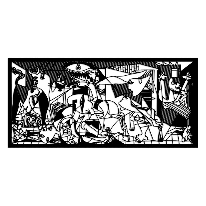 Wallity Picasso Escultura de Pared de Metal Negro